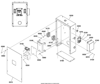 Control Box Group Diagram and Parts List for 076650-02  Briggs and Stratton Generator